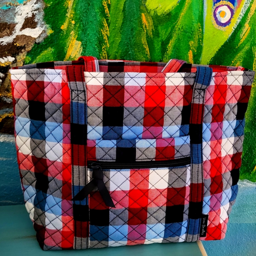 Vera Bradley Patriotic Plaid Small vera tote NWT